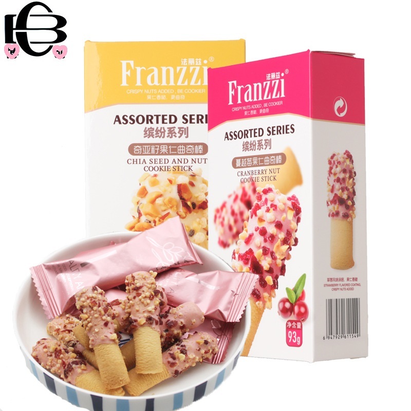 Bánh quy giòn Frannzi mix sữa chua hoa quả và hạt giòn hộp 93gr