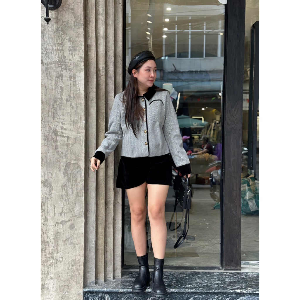 BIGSIZE ÁO DẠ PHỐI NHUNG - 19735