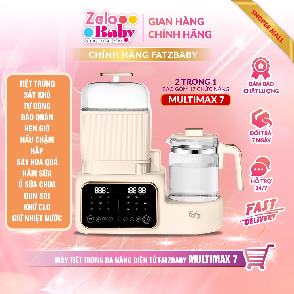 Máy tiệt trùng sấy khô, hâm sữa, đun nước đa năng Fatz baby Multimax 7