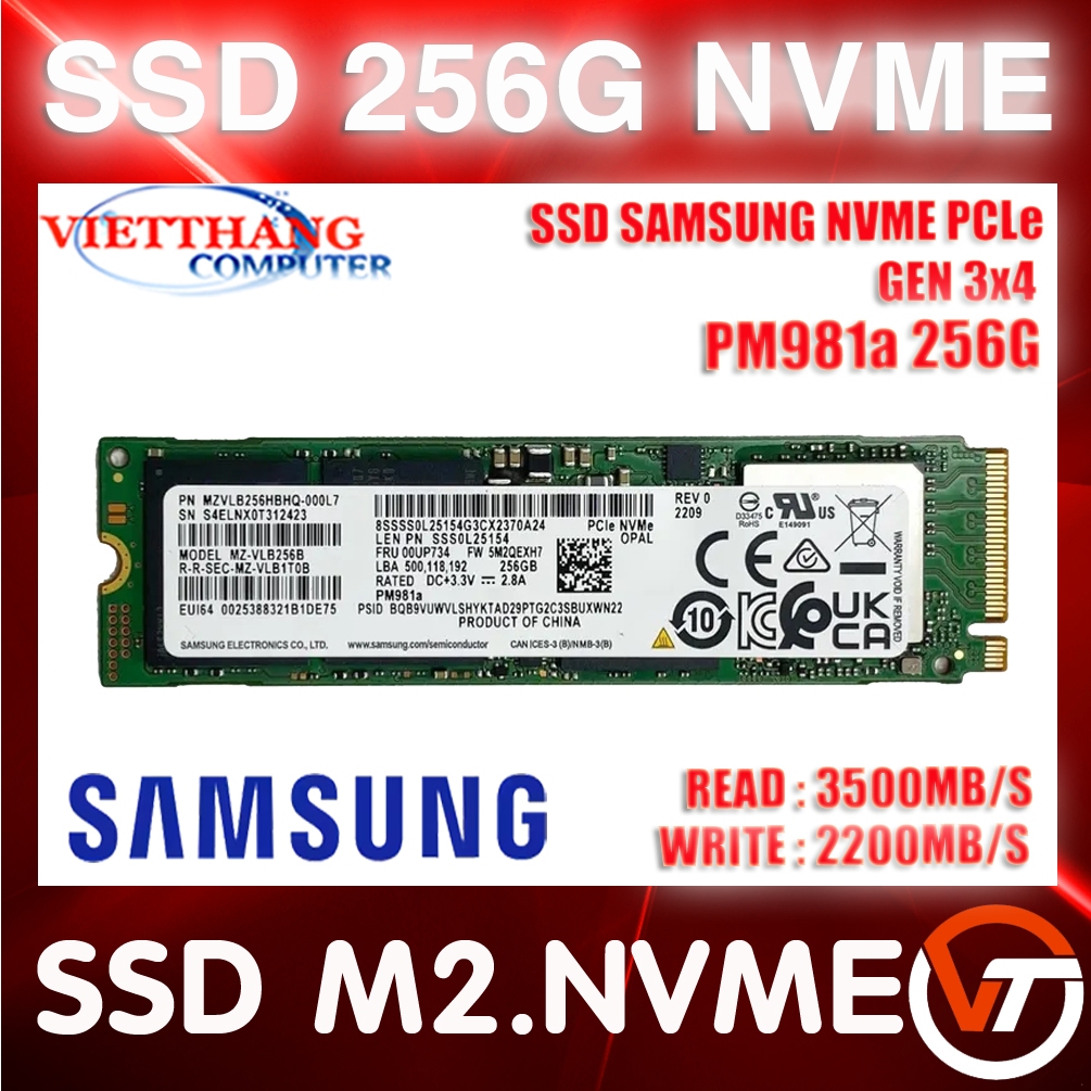 Ổ cứng SSD M2 Nvme Samsung PM981a 250G Gen3x4 2280 còn rất đẹp  ( Cũ - 2nd )