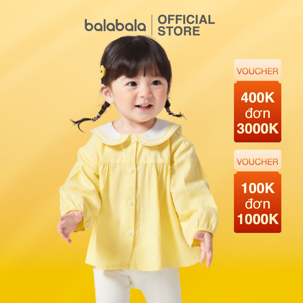 Áo sơ mi dài tay tiểu thư BALABALA - BABY dành cho bé gái 200323102004