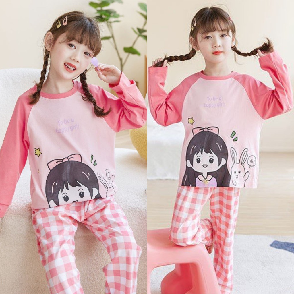 Bộ Dài Tay Bé Gái 4 –  12 Tuổi  Thun Cotton Thu Đông  - Trendykids  Chuyên Đồ Bộ Dài Tay Bé Gái Size Đại