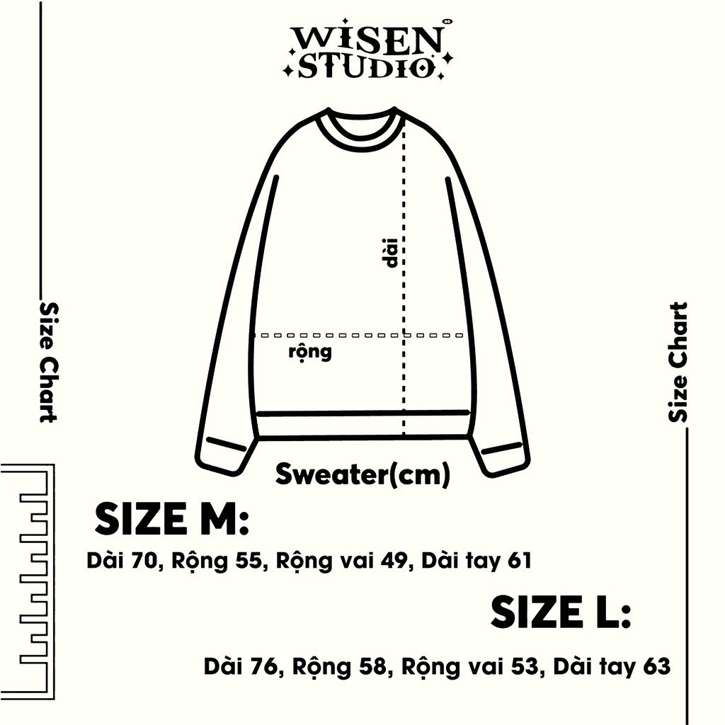 Áo sweater local brand WISEN nỉ bông dày form rộng oversize unisex mẫu Cat Cheese