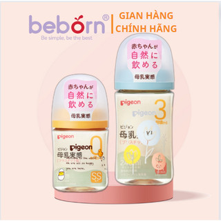  Bình sữa Pigeon thế hệ 3 chính hãng BEBORN LOVE  nhựa PPSU 160ml - 240ml