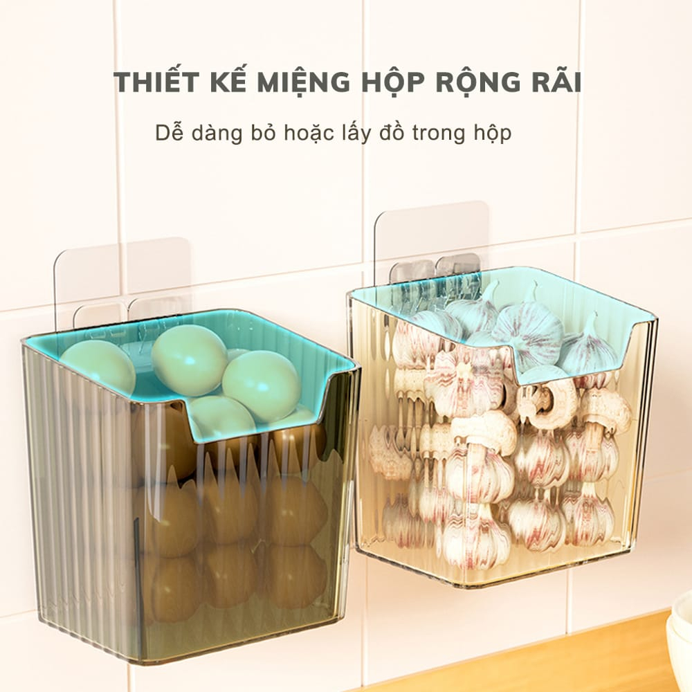 Hộp Đựng Hành Tỏi Treo Tường METIS Tránh Ẩm Mốc Chất Liệu Nhựa PET