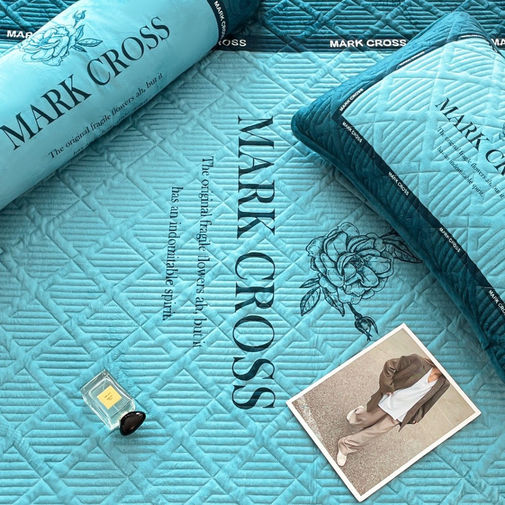 Bộ chăn ga nỉ nhung 5 món chần bông Markcross siêu dày, siêu mịn - CÓ TÁCH LẺ SET