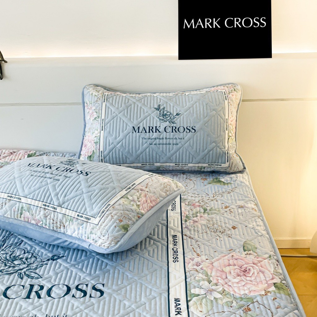 Bộ chăn ga nỉ nhung 5 món chần bông Markcross siêu dày, siêu mịn - CÓ TÁCH LẺ SET