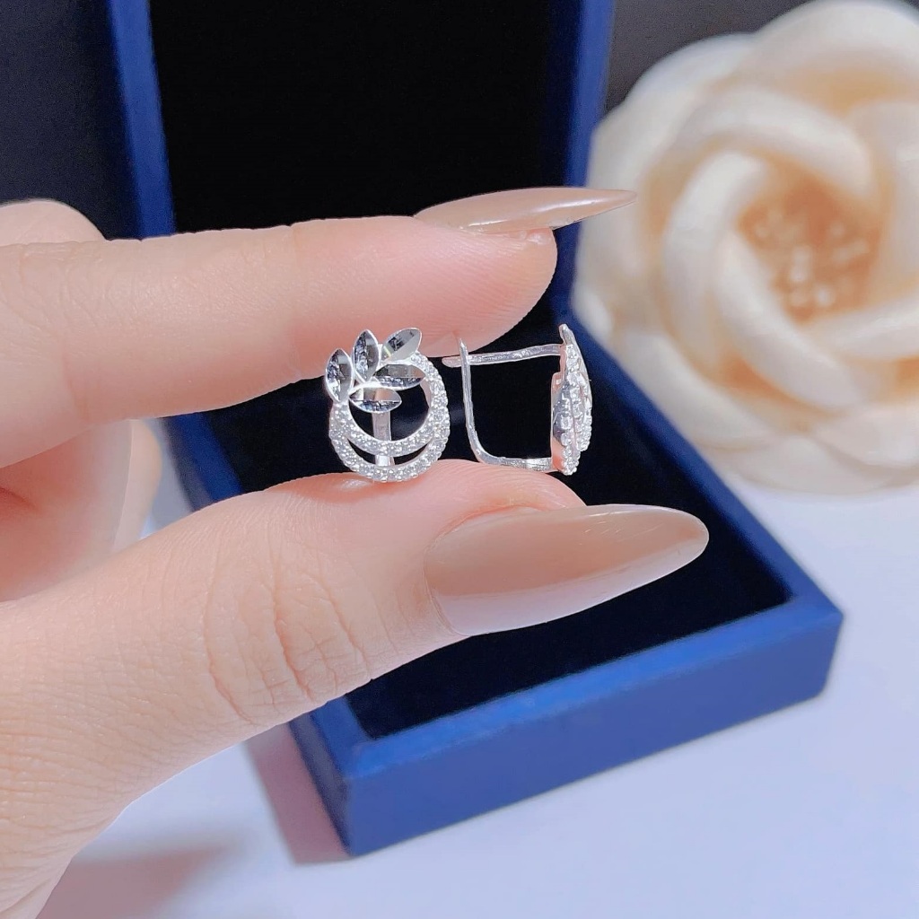 Bông tai bạc ta khoá bấm thời trang MS59d
