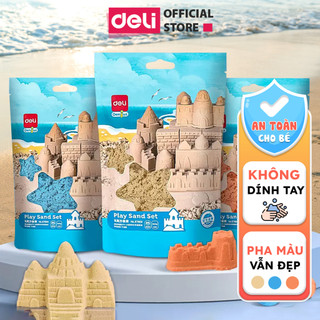 Cát Động Lực Cho Bé Deli - Cát vi sinh Đồ Chơi An Toàn - Không dính tay, Lên Khuôn Tốt, Cát Hạt Gel Mịn - Túi zip 500g