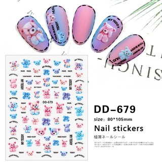 Sticker gấu dán móng ,trang trí nail mã mới