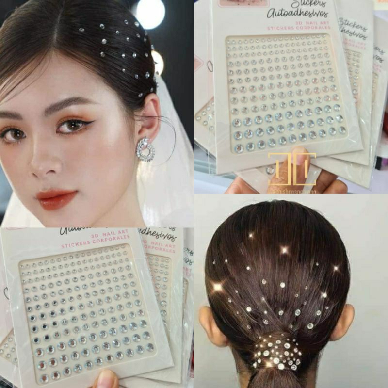 Hạt dán, Đá dán tóc, ngọc dán tóc, mặt makeup beauty