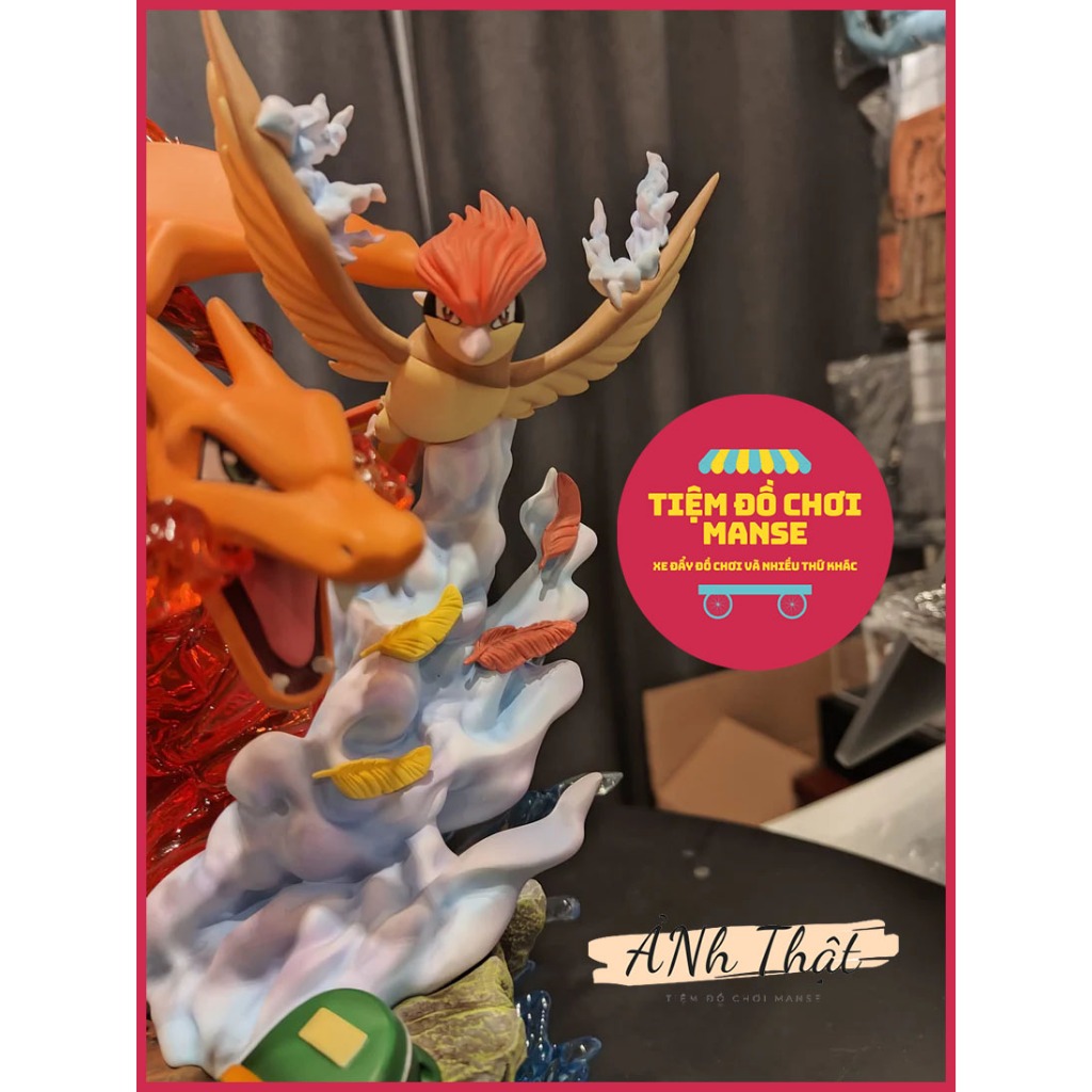 Mô hình Cao 41cm Ash Ketchum - Satoshi và Các Pokemon Siêu To Có Led  - Tiệm Đồ Chơi Manse