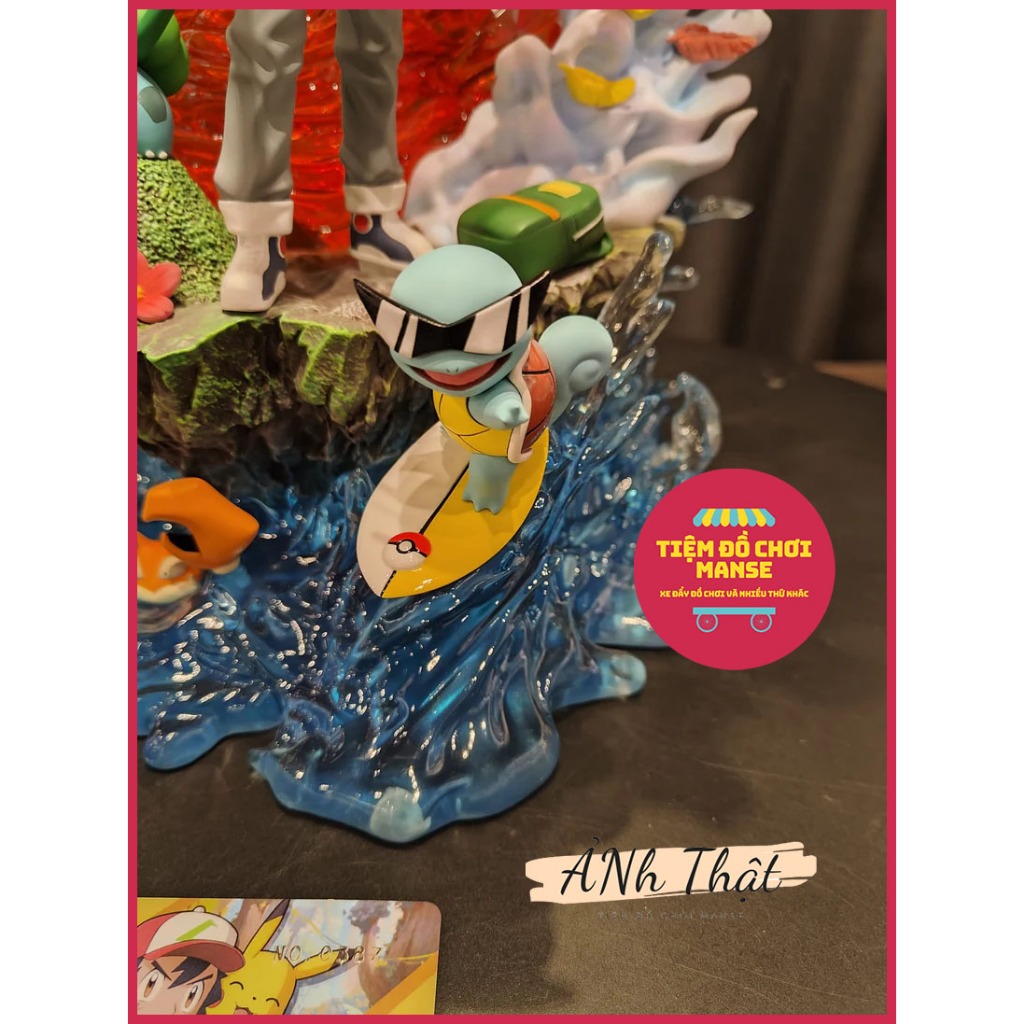 Mô hình Cao 41cm Ash Ketchum - Satoshi và Các Pokemon Siêu To Có Led  - Tiệm Đồ Chơi Manse