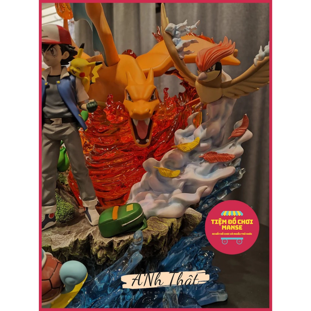 Mô hình Cao 41cm Ash Ketchum - Satoshi và Các Pokemon Siêu To Có Led  - Tiệm Đồ Chơi Manse