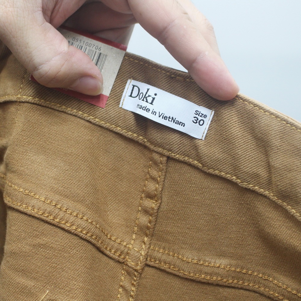 Quần Kaki Nam Cao Cấp Nâu bò KA màu lạ đẹp, quần jean nam dáng đứng, chất co giãn, Cambodia - Doki