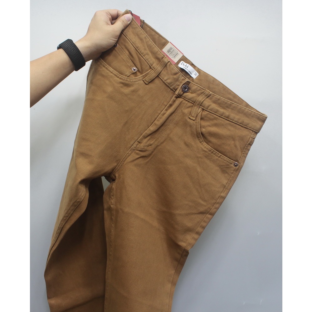 Quần Kaki Nam Cao Cấp Nâu bò KA màu lạ đẹp, quần jean nam dáng đứng, chất co giãn, Cambodia - Doki