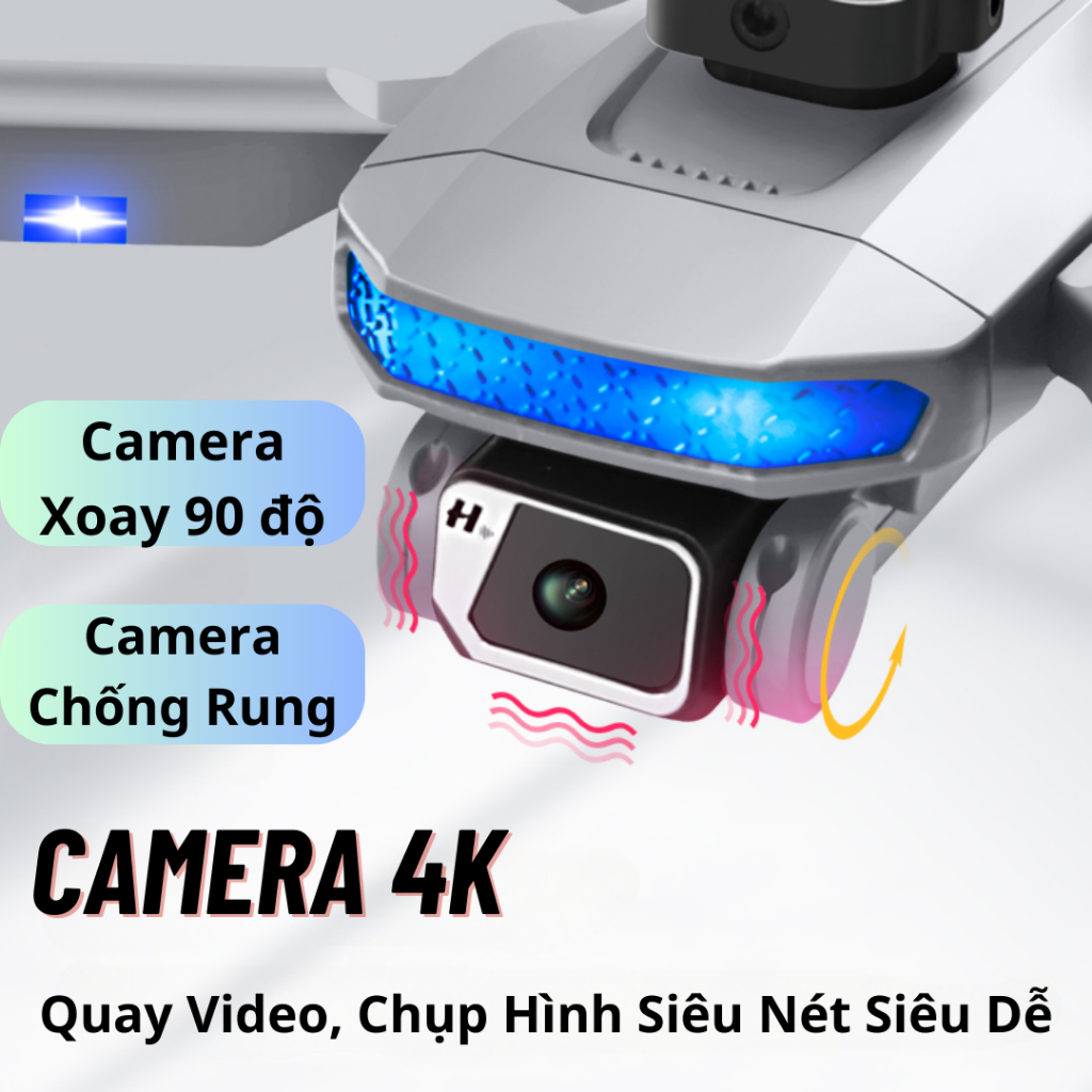 Drone mini, Flycam D8 PRO MAX camera 4K, Tránh Chướng Ngại Vật, Pin 2000mAh bay 20 phút