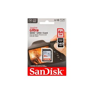Thẻ nhớ Máy Ảnh SDXC SanDisk Ultra 64GB C10 U1 140MB/s (Xám)