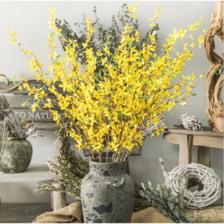 Cành  mai mỹ từ lụa cao cấp 101cm nhập khẩu, hoa giả decor trang trí nhà cửa, rực rỡ sang trọng