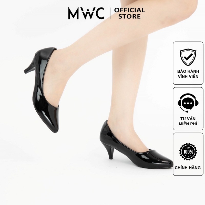 Giày MWC 4293 - Giày Cao Gót 3cm, Cao Gót Đế Nhọn Da Bóng Basic Công Sở