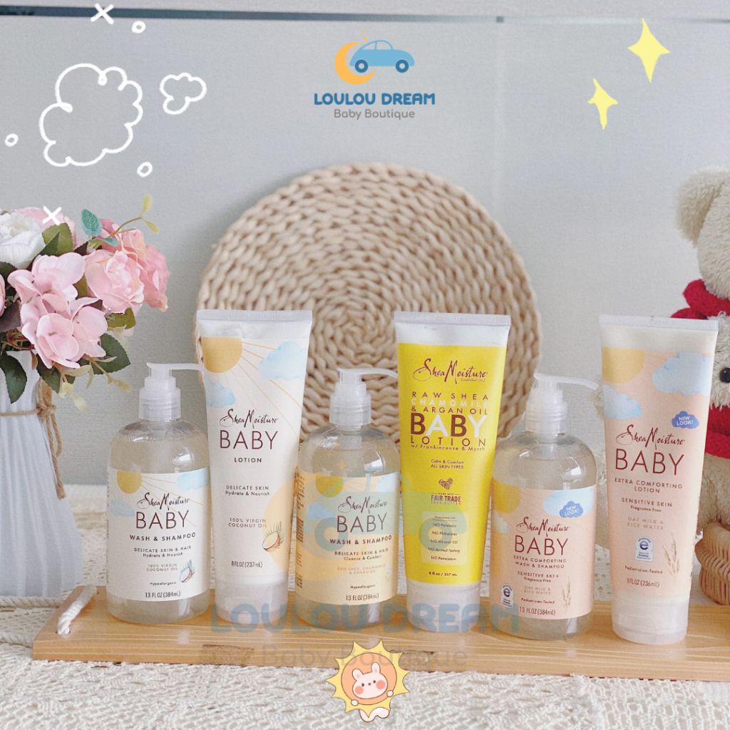 Sữa tắm gội Shea - Lotion Shea Moisture cho bé từ sơ sinh (đủ 3 mùi hương)