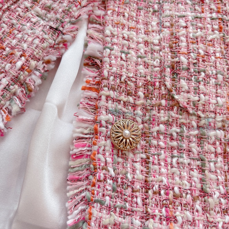 ÁO DẠ TWEED HỒNG CAO CẤP HAI KIỂU