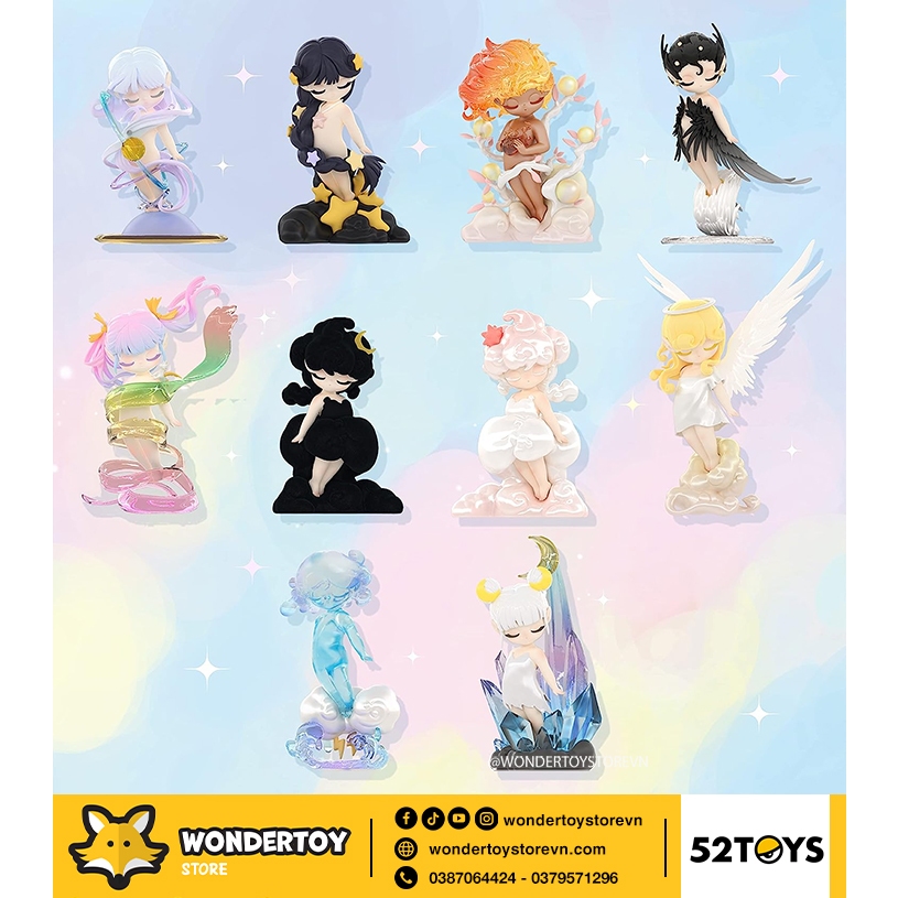 Mô hình 52toys Sleep Sky Elf Spirit Series Blind Box  Thiên Thần say ngủ - Hàng chính hãng