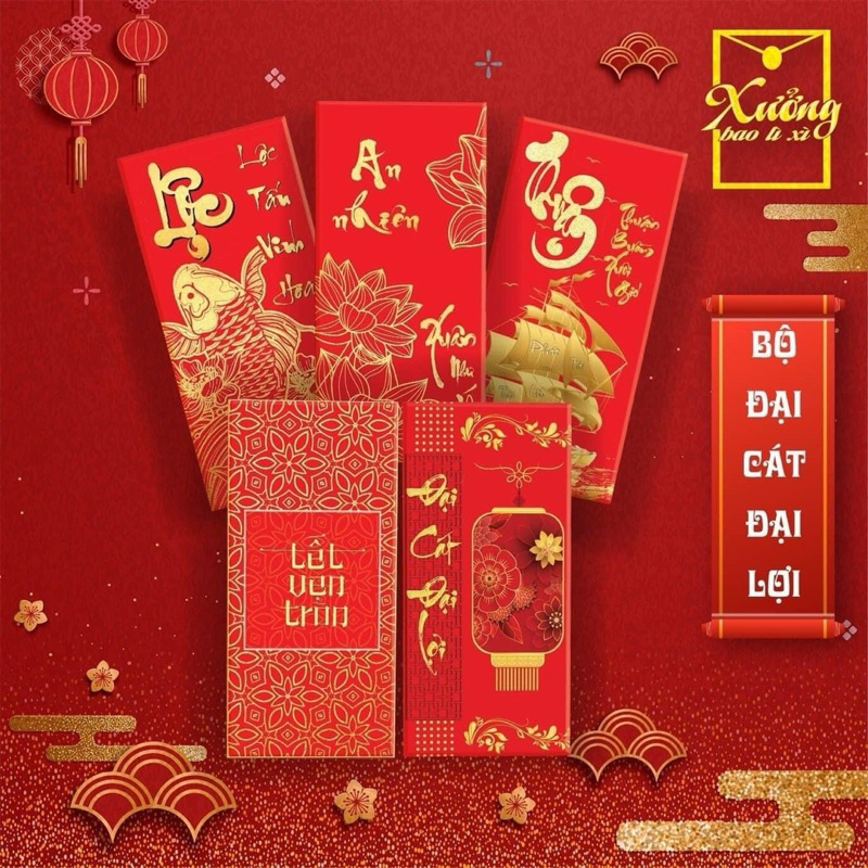 Lì Xì Sấp 10 cái Từ Mẫu 41 - 60 Giấy C150