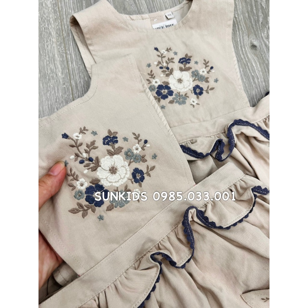 Yếm bé gái Susuncra nâu kaki xuất Hàn