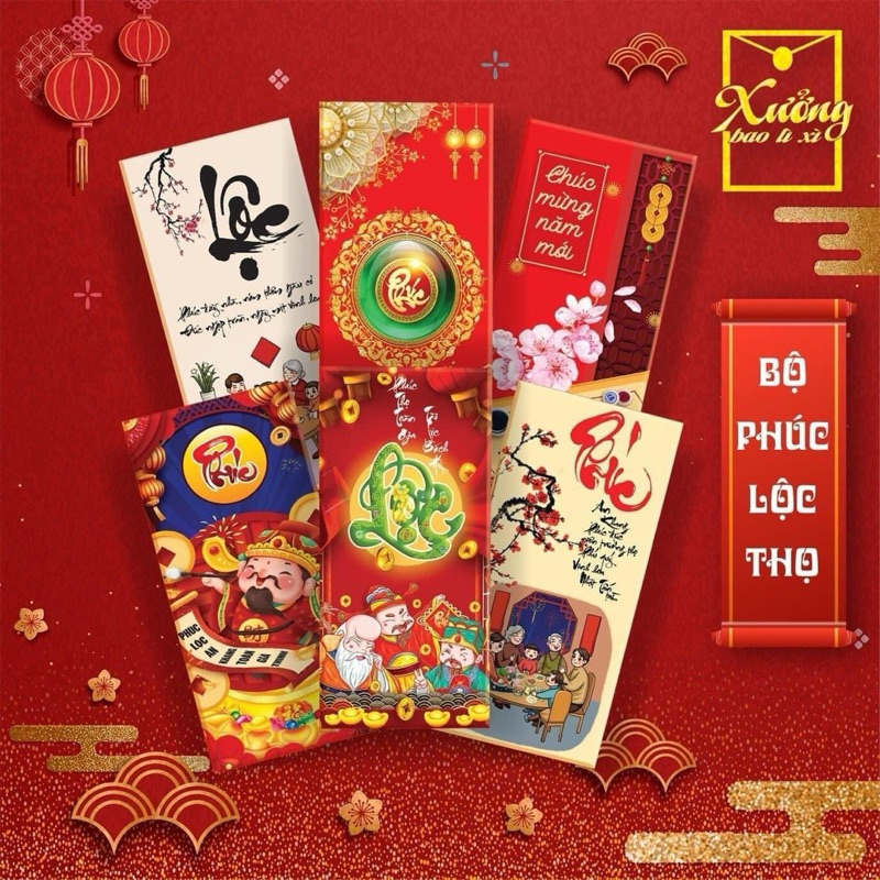 Lì Xì Sấp 10 cái Từ Mẫu 41 - 60 Giấy C150
