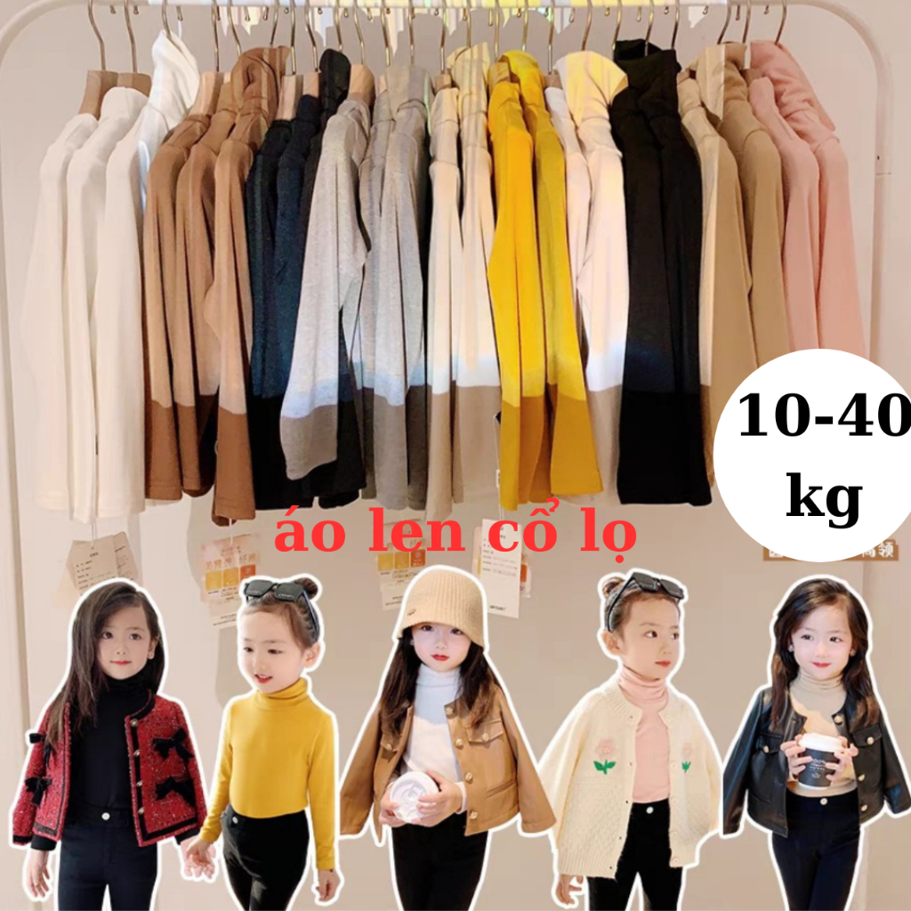 Áo Giữ Nhiệt Cho Bé, Áo Cổ Cao Dài Tay mặc Thu Đông, Chất Len Tăm, chất mềm, siêu co giãn, bao đẹp, Shop MamikidI