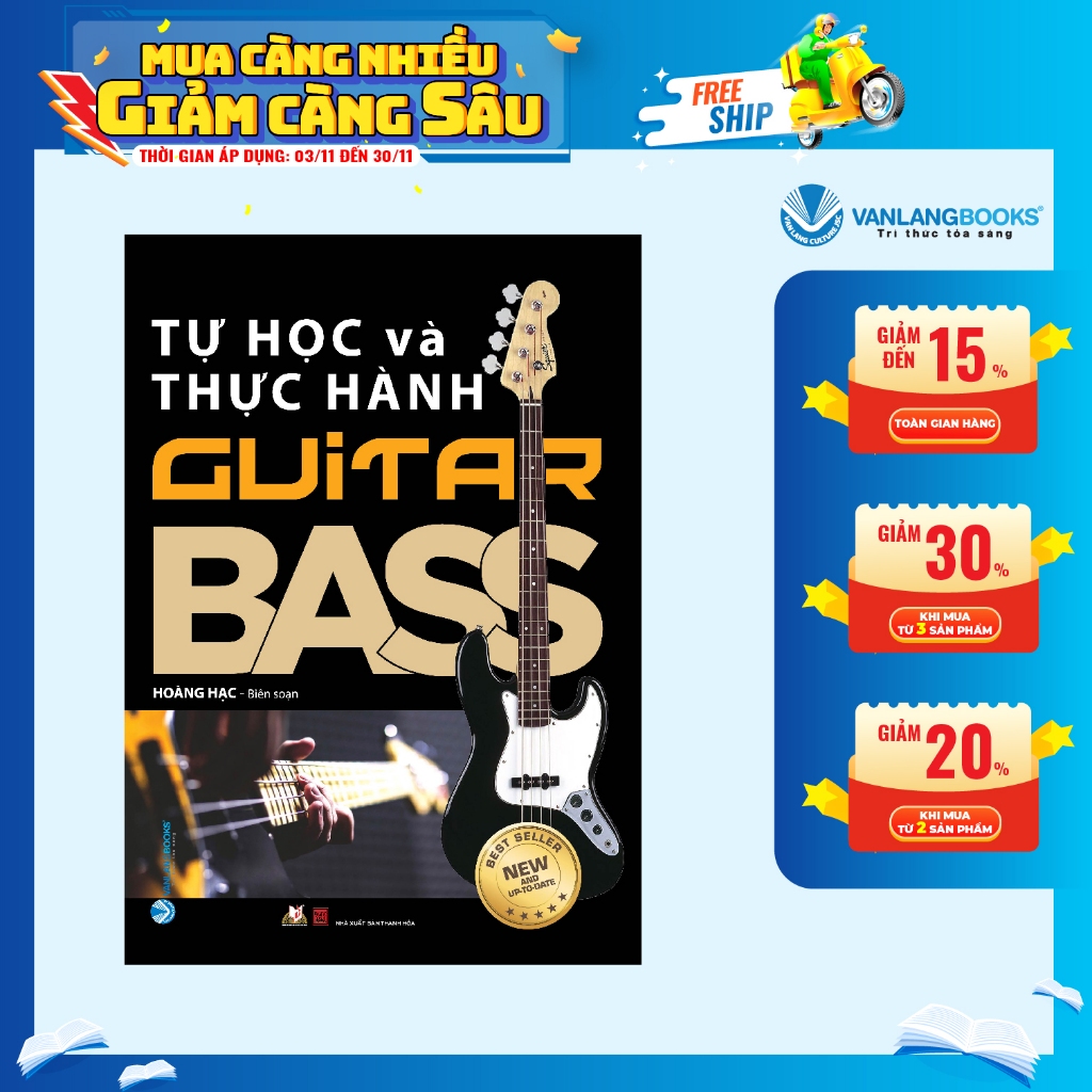Sách Vanlangbooks - Tự Học Và Thực Hành Guitar Bass