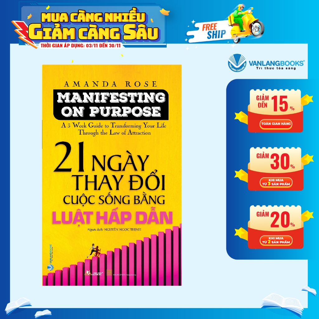 Sách Vanlangbooks - 21 Ngày Thay Đổi Cuộc Sống Bằng Luật Hấp Dẫn