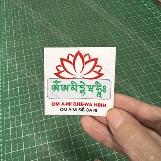 Miếng dán Thần Chú Phật A Di Đà bằng decal trong suốt, không thấm nước