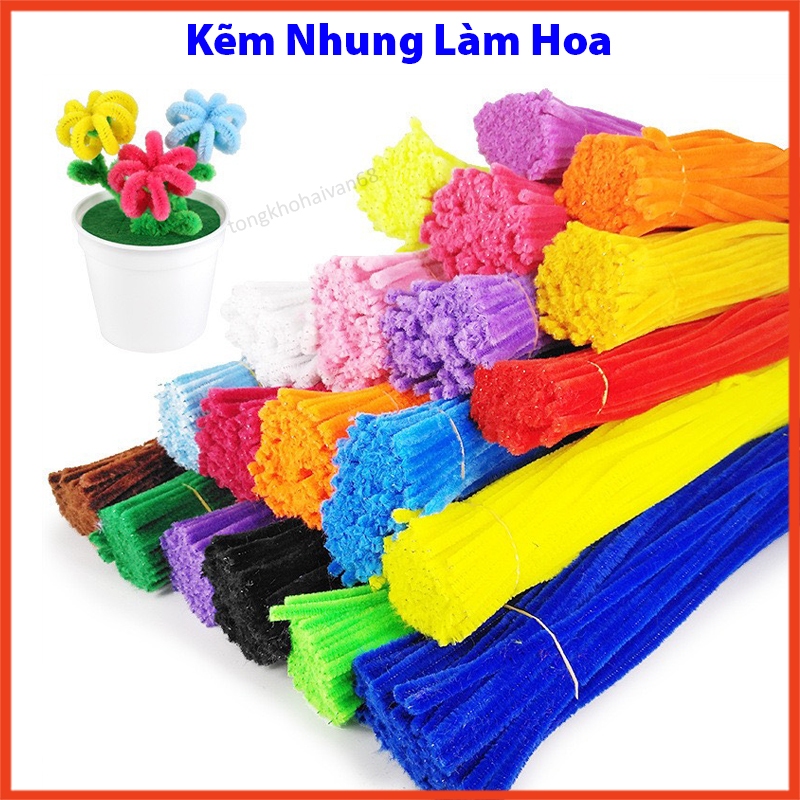 kẽm nhung làm hoa set 100 cành, kẽm lông làm nụ tầm xuân trang trí,làm đồ hanmade