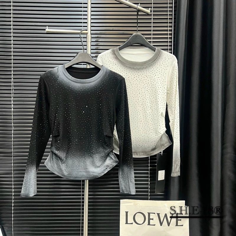 Áo thun đính đá loang hàng QC