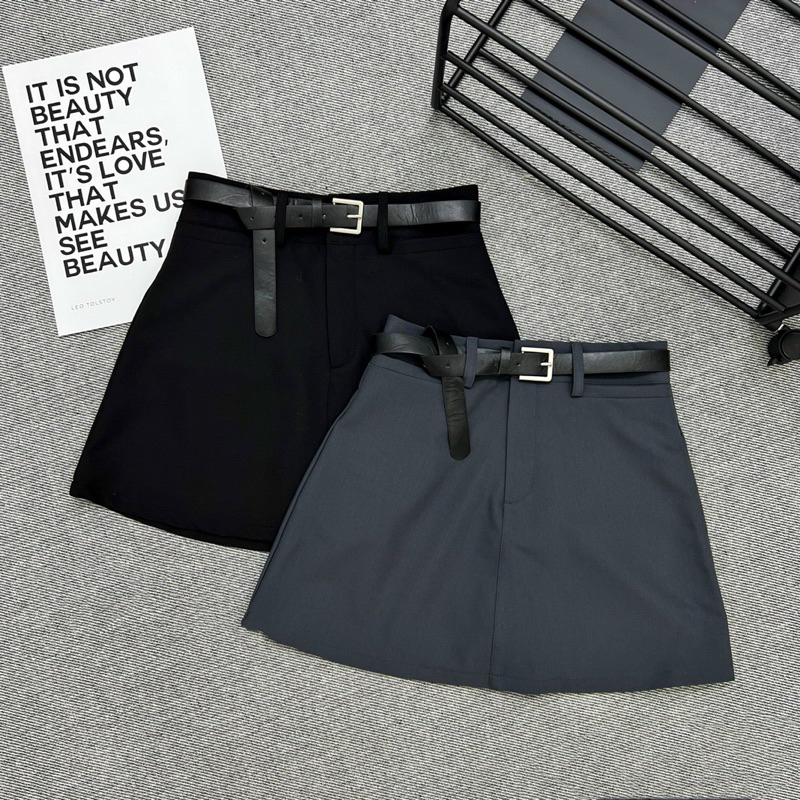 Chân váy chữ A basic kèm belt dây lưng thời trang mùa hè Hàn Quốc CVA6098
