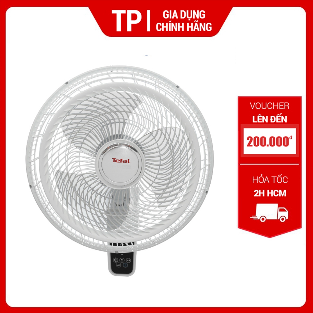 Quạt treo Tefal Turbo Life VH657690 có remote - Thương hiệu Pháp - 3 cánh 55W - 3 mức gió - Hàng chính hãng