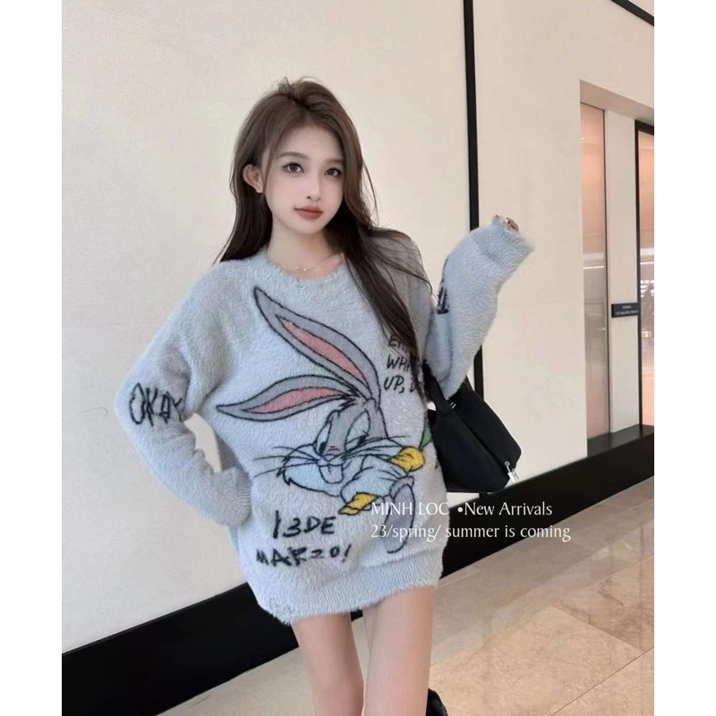 Áo len lông thỏ bunny 13de Mazo màu pastel