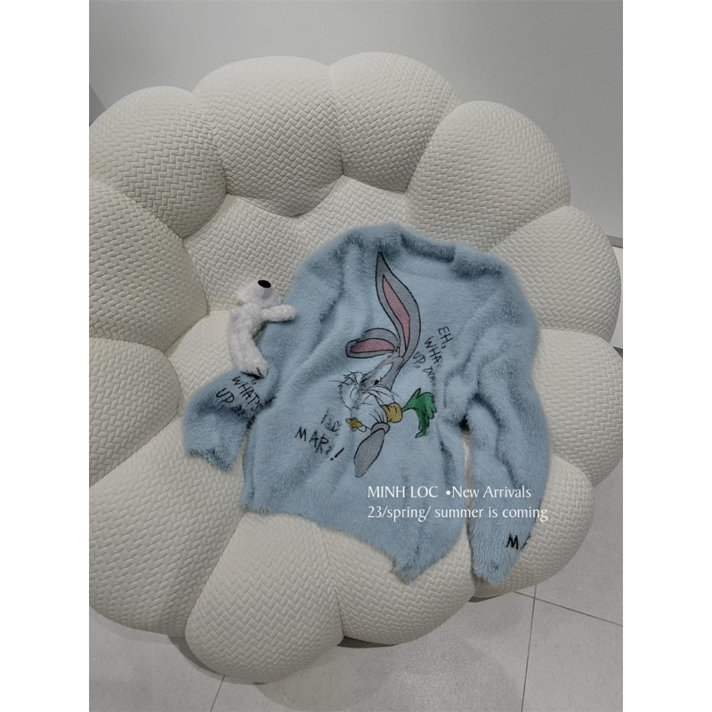 Áo len lông thỏ bunny 13de Mazo màu pastel