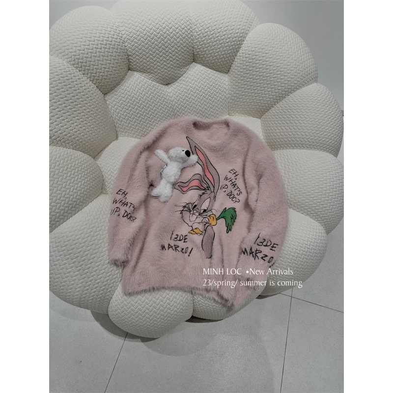 Áo len lông thỏ bunny 13de Mazo màu pastel