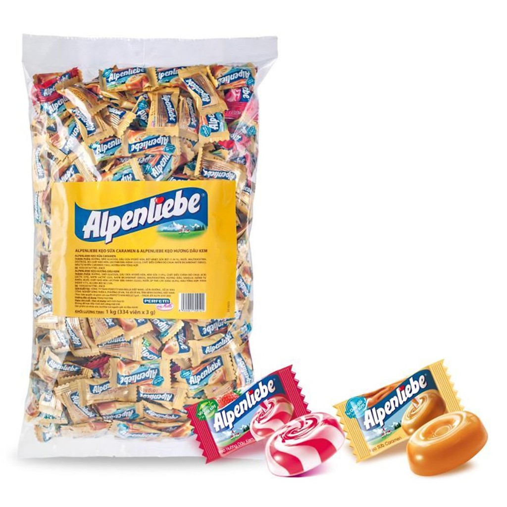 Kẹo Viên Sữa Caramen & Hương Dâu Kem Alpenliebe