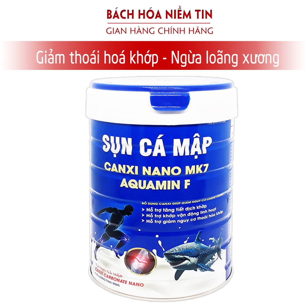 Sữa Sụn Cá Mập Canxi Nano MK7 Aquamin F Hộp 900g giúp khớp vận động linh hoạt giảm đau xương khớp