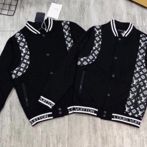 Áo Khoác Bomber Lv Nỉ Phối Cầu Vai Da Cực Đẹp Hot Trend,hn