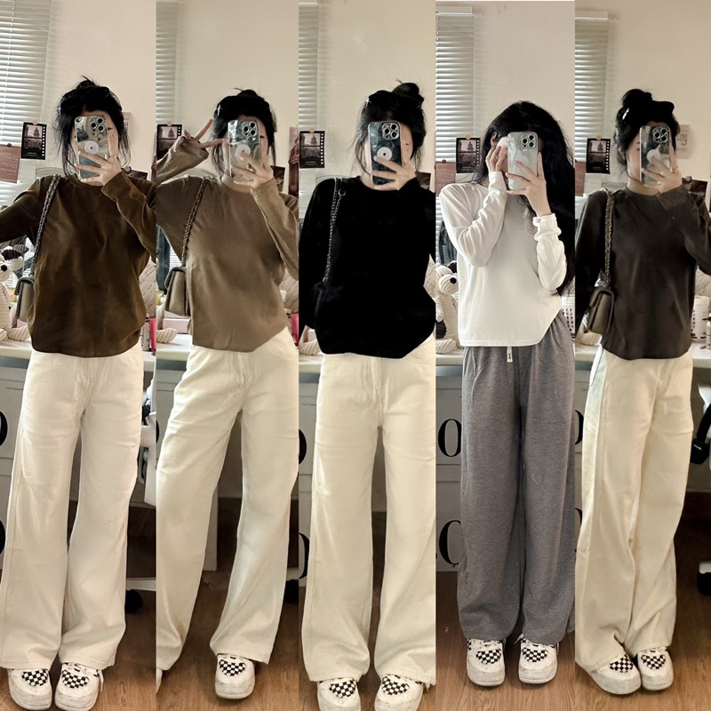 Áo trơn dáng vừa