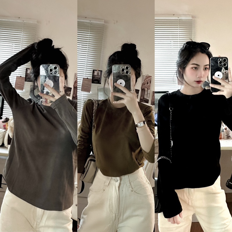 Áo trơn dáng vừa