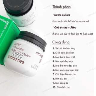 Mặt Nạ Đất Sét Innisfree mẫu mới 2X Giúp Kiểm Soát Dầu Thừa, Giảm Mụn Cám, Mụn Đầu Đen 100ml