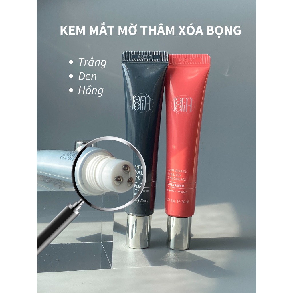 Kem Dưỡng Mắt LAMELIN Kèm 3 Đầu Bi Massage Thanh Lăn Retinol Chống Lão Hóa - Bebeau