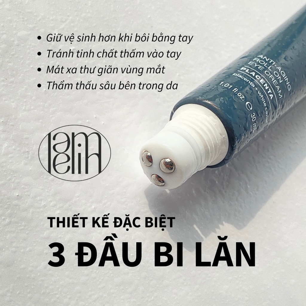 Kem Dưỡng Mắt LAMELIN Kèm 3 Đầu Bi Massage Thanh Lăn Retinol Chống Lão Hóa - Bebeau
