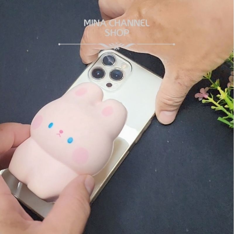 Squishy Thỏ Hồng dán ốp lưng điện thoại